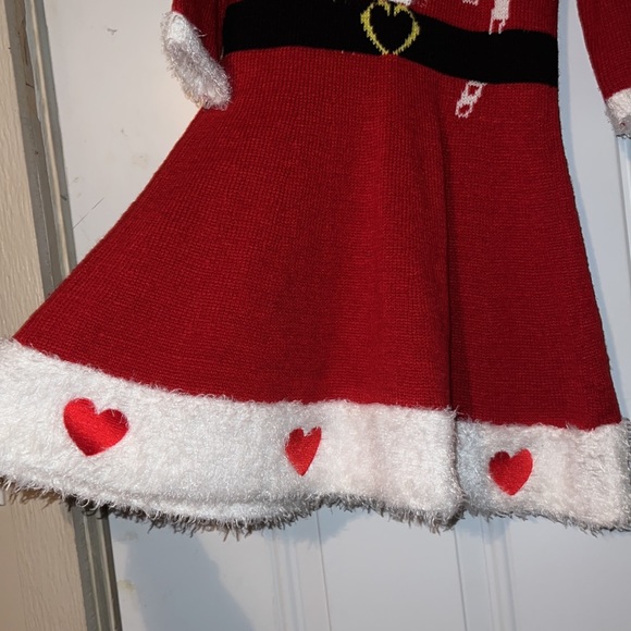 Girls Santa Sweater Dress size 9/10 - Picture 4 of 5